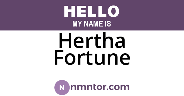 Hertha Fortune