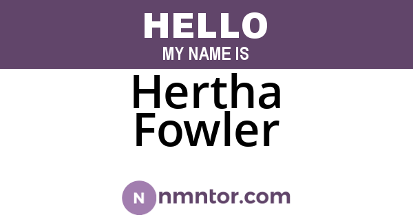 Hertha Fowler