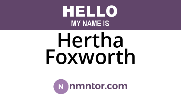 Hertha Foxworth