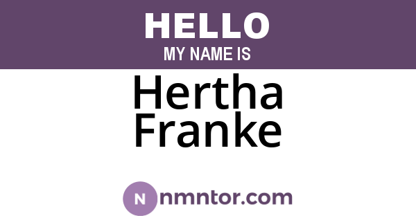 Hertha Franke