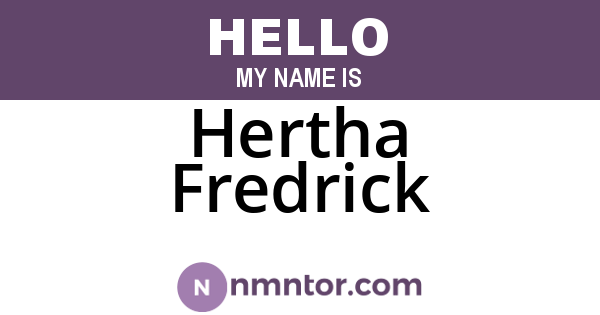 Hertha Fredrick