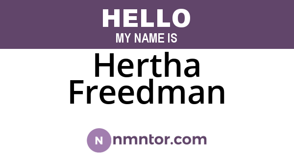 Hertha Freedman