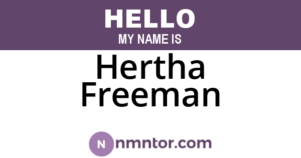 Hertha Freeman