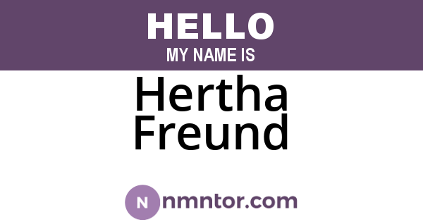 Hertha Freund