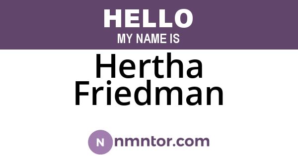 Hertha Friedman
