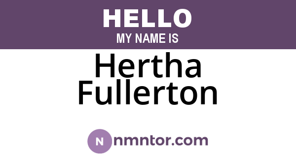 Hertha Fullerton