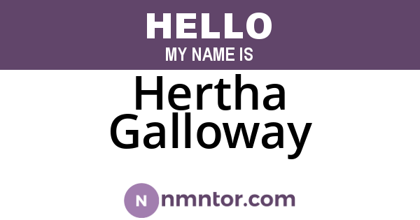 Hertha Galloway