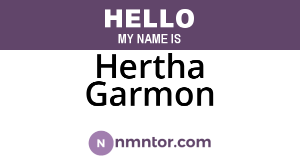 Hertha Garmon
