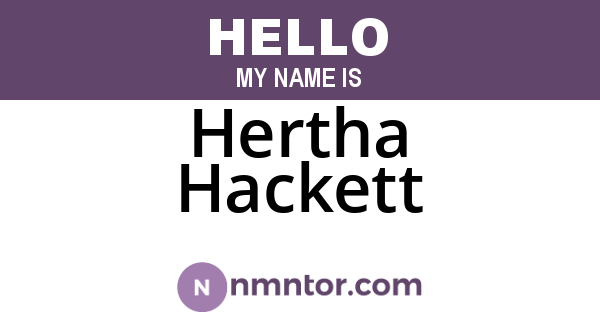 Hertha Hackett