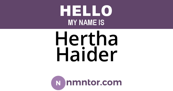 Hertha Haider