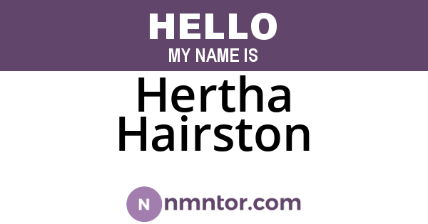 Hertha Hairston