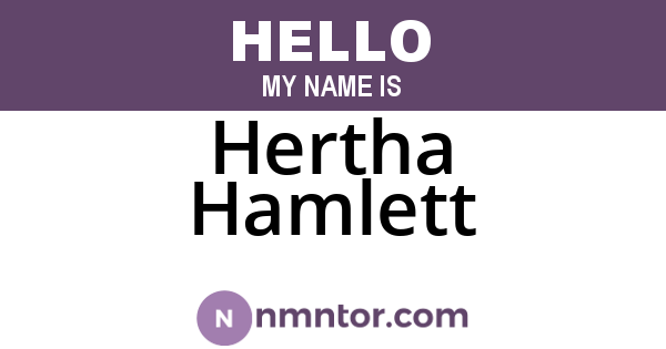 Hertha Hamlett