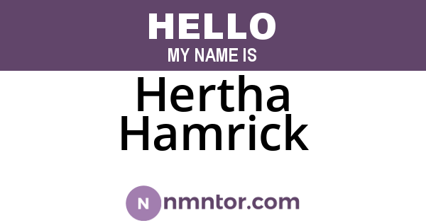 Hertha Hamrick