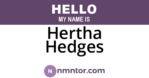 Hertha Hedges