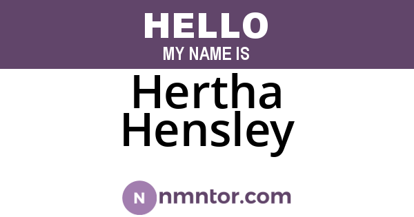Hertha Hensley
