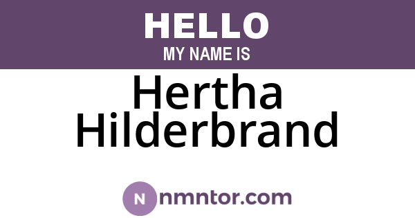 Hertha Hilderbrand