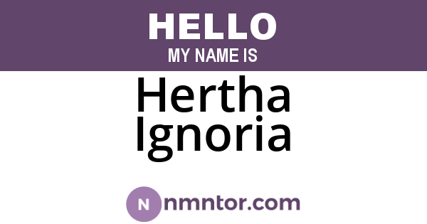 Hertha Ignoria