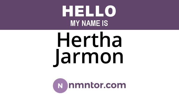 Hertha Jarmon