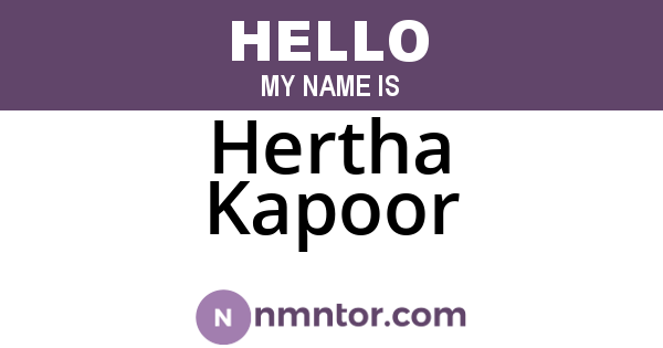 Hertha Kapoor
