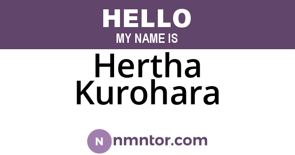 Hertha Kurohara