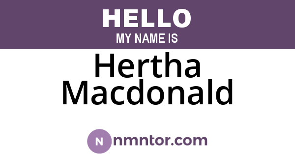 Hertha Macdonald