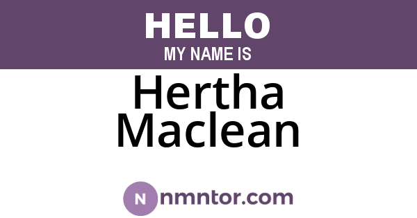 Hertha Maclean