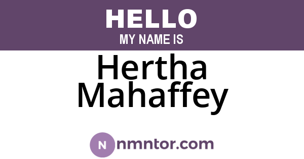 Hertha Mahaffey