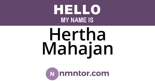 Hertha Mahajan