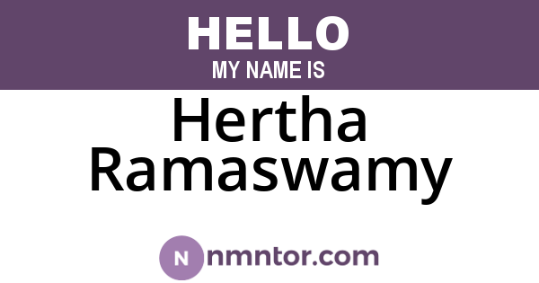 Hertha Ramaswamy