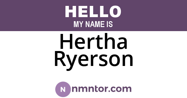 Hertha Ryerson