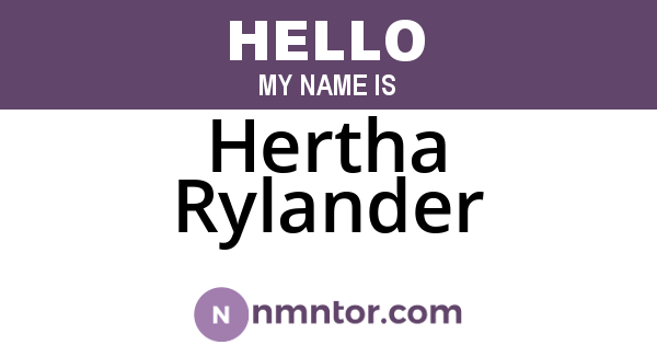 Hertha Rylander