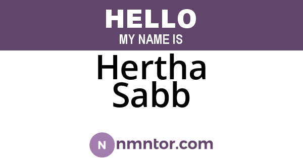 Hertha Sabb