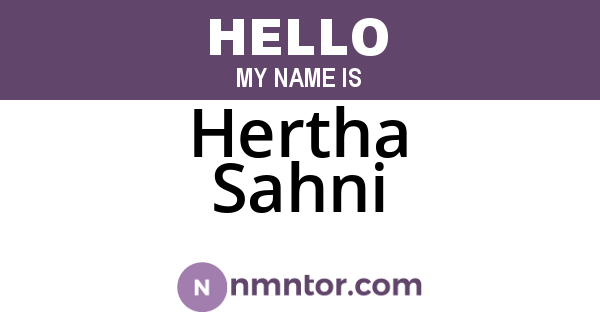 Hertha Sahni