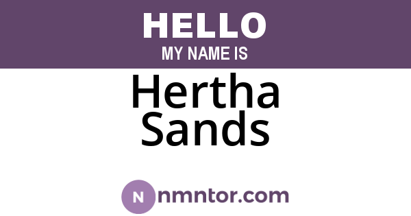 Hertha Sands