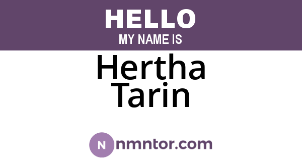 Hertha Tarin