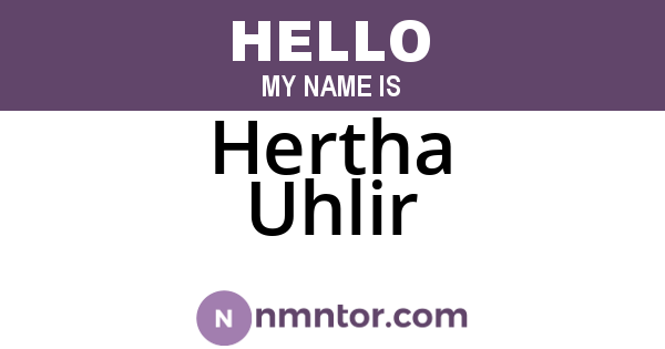 Hertha Uhlir
