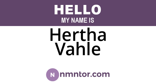 Hertha Vahle