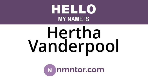 Hertha Vanderpool