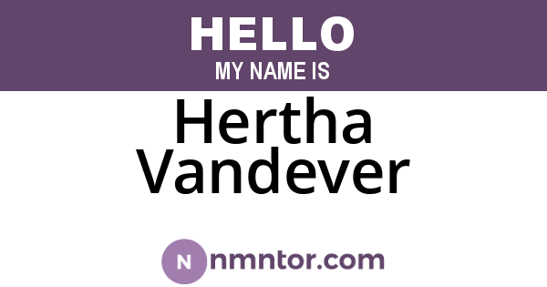 Hertha Vandever
