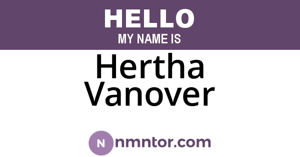 Hertha Vanover