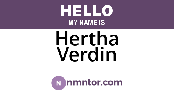 Hertha Verdin