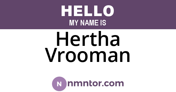 Hertha Vrooman