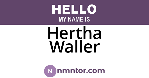 Hertha Waller