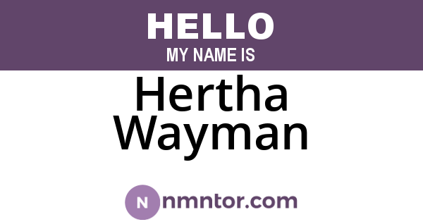 Hertha Wayman