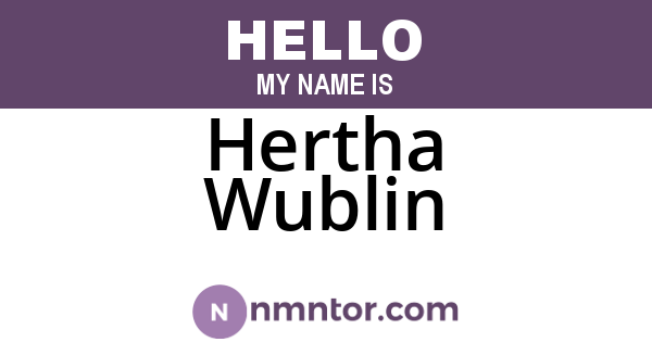 Hertha Wublin