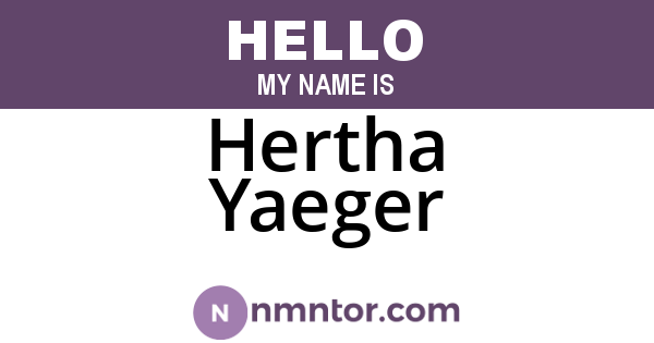Hertha Yaeger