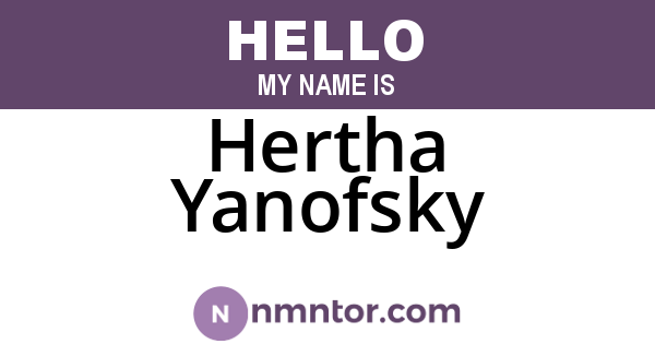 Hertha Yanofsky