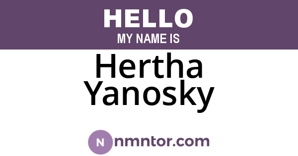 Hertha Yanosky