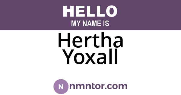 Hertha Yoxall