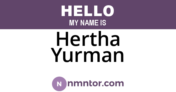 Hertha Yurman